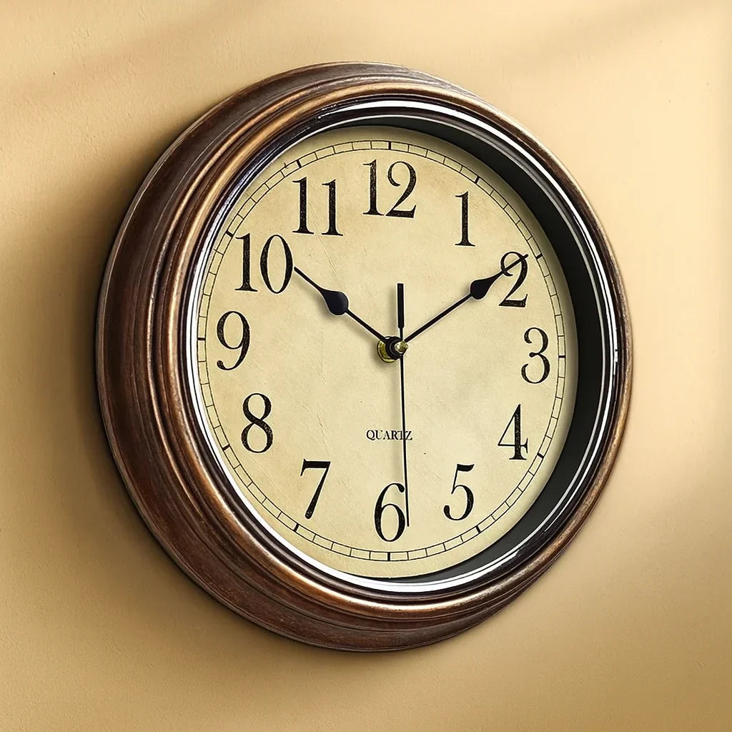 Classic Wooden Wall Clock with Silent Movement