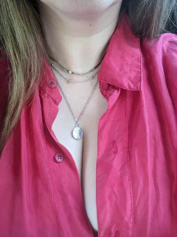 Triple Layer Silver Necklace