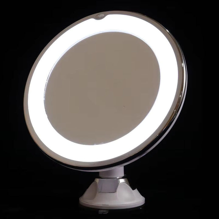 Illuminated LED Round Makeup Mirror with Light and 10x Magnification