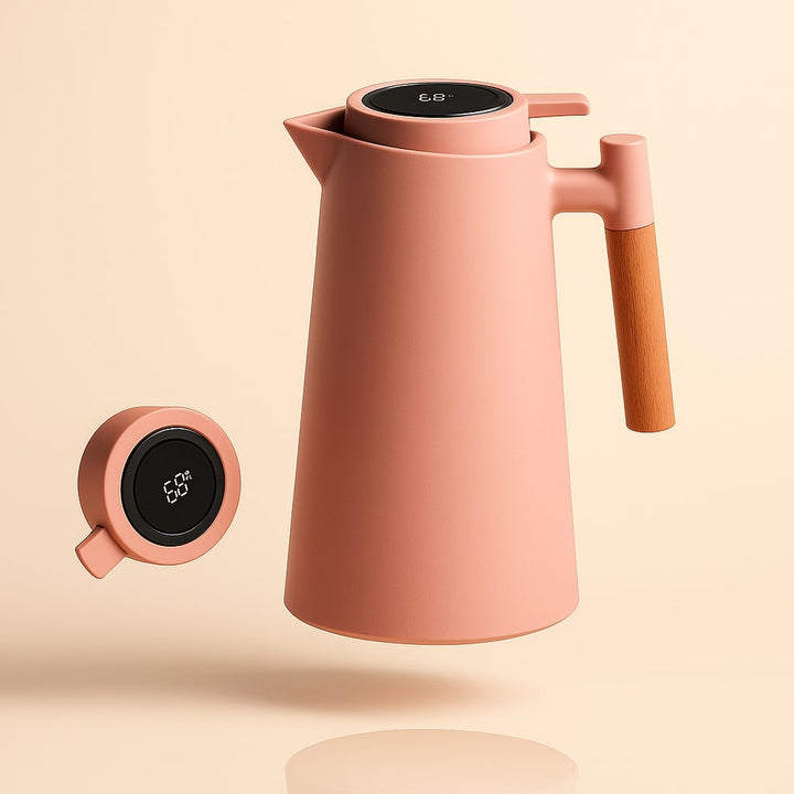 Thermal Carafe with Temperature Display | 1 Liter Insulated Jug for Coffee & Tea
